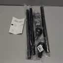 1 Inch Diameter Adhesive Adjustable Curtain Rod No Drilling for Windows 27 to 56",Renter Friendly No Drill Rod with Stick on Bracket, Easy Install No Screw Screwless Apartment Cortineros Para Ventanas (Black)