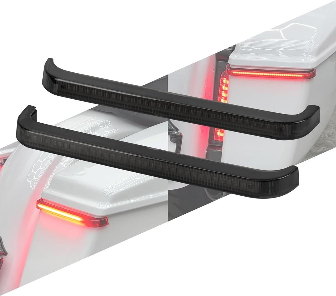 Saddlebag Tail Light LED Running Brake Sequential Turn Signals Fit for Harley Touring CVO Street Glide FLHXSE FLHX Road Glide FLTRXSE FLTRX FLTRXSTSE 2023.5-2025 (Black Lens)
