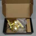 Gold Door Knobs for Bathroom & Bedroom, Interior Pismo Doorknob with Camelot Trim, Satin Brass Heavy Duty Door Knob with Lock (1)