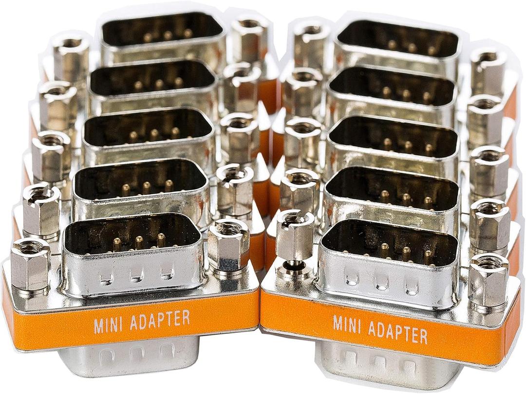 DB9 Null Modem Adapter Male to Male 10 Pack