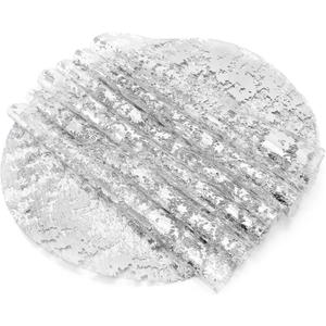 ZAVOOS 100 Pieces Silver Placemats, 13 Inch Disposable Round Glitter Foil Table Mats Bulk, Metallic Mesh Pressed Table Doilies for Home Decor, Dining Table, Wedding, Birthday Party