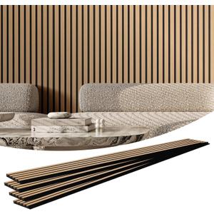 VEVOR Wood Slat Acoustic Panels, 7.9 x 94.5 inch, MDF Accent Wooden Wall Panels for Modern Interior Wall Decor, Faux Wood Wall Board Panels for Noise Reduction, Light Oak