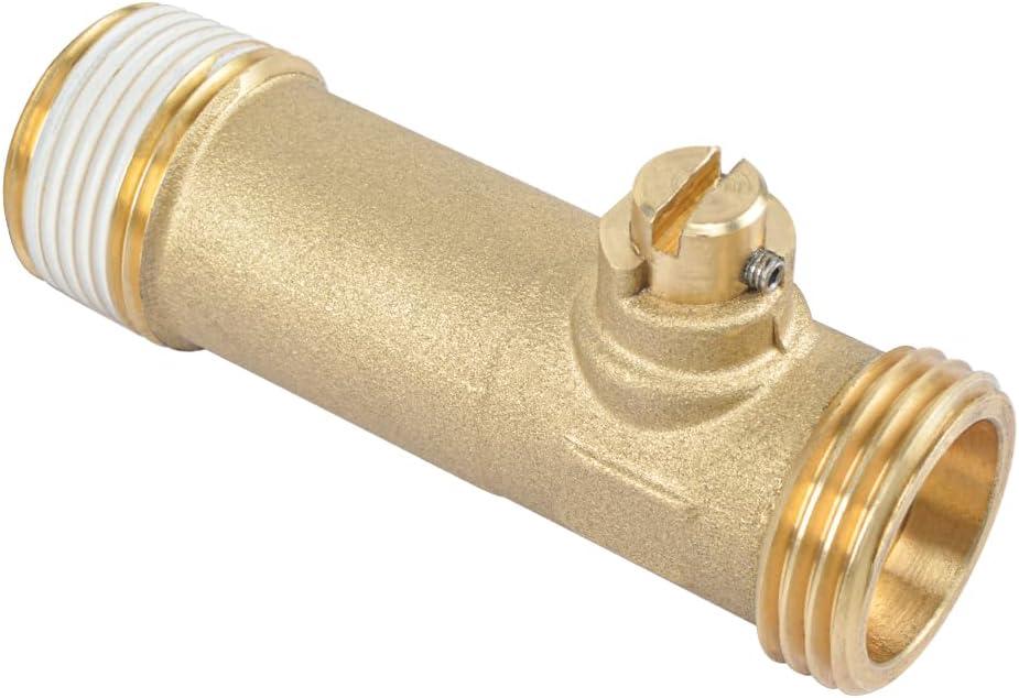 HYDRO MASTER 3/4" MIP x MHT Brass Water Heater Drain Valve, Threaded Connection Drain Valve