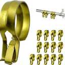 Amazing Drapery Hardware Cafe Rod Clip Rings 3/4 Inch Diameter, Durable Metal, 14 Pack, Brass - Fits 7/16" and 5/8" Diameter Rods