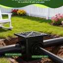 Upgrade 12-Inch Catch Basin Drainage Kit with Debris Basket Strainer, 4 Size (2", 3", 4-3/8", 6-3/8") Pipes for Garden, Yard, Lawns, Outdoor (2 Pack)