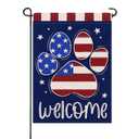 Artofy Welcome Christmas Dog Cat Paw Print Small Decorative Garden Flag, Xmas Santa Hat Snowflake Yard Lawn Outside Decor, Winter Holiday Burlap Outdoor Home Decoration Double Sided 12 x 18