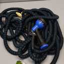Flexi Hose Expandable Garden Hose with 8 Function Nozzle, 100FT - Lightweight Retractable Garden Hose, Water Hose - No-Kink Flexibility, 3/4 Inch Solid Brass Fittings and Double Latex Core