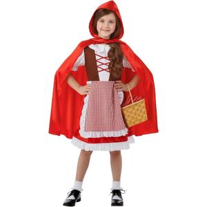 fun shack Little Red Riding Hood Costume Kids, Red Riding Hood Costume for Girls, Book Characters Costumes for Kids (Small)