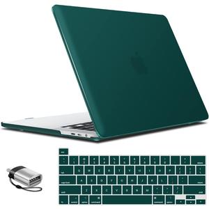 IBENZER Compatible with MacBook Pro 16 Inch Case A2141 Release 2020 2019, Hard Shell Case with Keyboard Cover & Type C Adapter for Old Version Mac Pro 16, Quetzal Green, T16QUGN+1TC