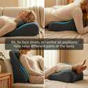 Back Wedge Pillow for Sofa, Lumbar Support Reading Pillow for Bed, Back Support Cushion for Sitting Up, Angled Design for Relaxing, Bedtime and Night Comfort (Dark Gray)