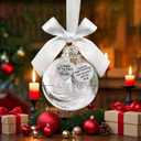 2 x Clear Christmas Memorial Ornaments Feather Ball for Christmas Tree Decorations in Memory of Loved One Charm A Piece of My Heart is in Heaven Loving Memory Gifts for Loss of Mom