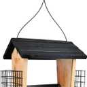 Nature's Way CWF28 Cedar Hopper Bird Feeder with Suet Cage, 8 x 12.5 x 8.5, Black