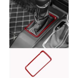 Savadicar Red Interior Accessories - 4WD Shifter Base Bezel Trim for 2018-Present Jeep Wrangler JL JLU 4XE & Gladiator JT - Solid Color Interior Decor Upgrade Option, 1-Piece