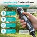 Battery Powered Garden Sprayer 2 Gallon, 7.4V High Pressure Rechargeable Weed Sprayer with 3 Pressure Mode, 5 Spray Nozzles, Telescopic Wand, Battery Indicator, Adjustable Strap for Lawn Garden, Green
