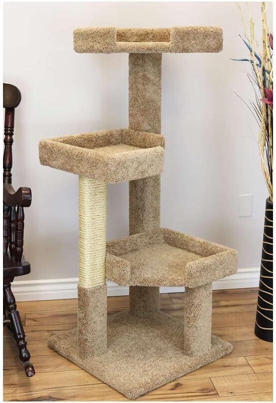 New Cat Condos 51" Solid Wood Large Cat Tree