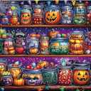 Halloween 1000 Piece Puzzles for Adults, Halloween Spider Candy Jar for Adults, Hard Challenge Art Jigsaw Puzzles, for Gifts Birthday Party Games Family, 27.5 * 19.7 inch Dust Free Puzzle