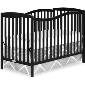 Dream On Me Chelsea 5-In-1 Convertible Crib In Black, JPMA Certified, 53"L x 29"W x 38"H