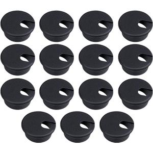 2 x 15 Pack 1.5 Inch Desk Cable Hole Cover Grommet - Plastic Wire Cord, Black