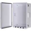 Electrical Junction Box, Ventilated Design, Cable Grommets, Indoor/Outdoor Use with Mounting Panel & Hinged Cover. Waterproof IP 65. (Grey Cover, 13.8"x9.7"x5.9")