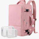 Hanples Carry On Travel Backpack for Women, Large 40L Person Item Luggage Backpack,17inch Laptop Backpack TSA Flight Approved, Travel Essentials Casual Daypack with 2 Toiletry Bag XL
