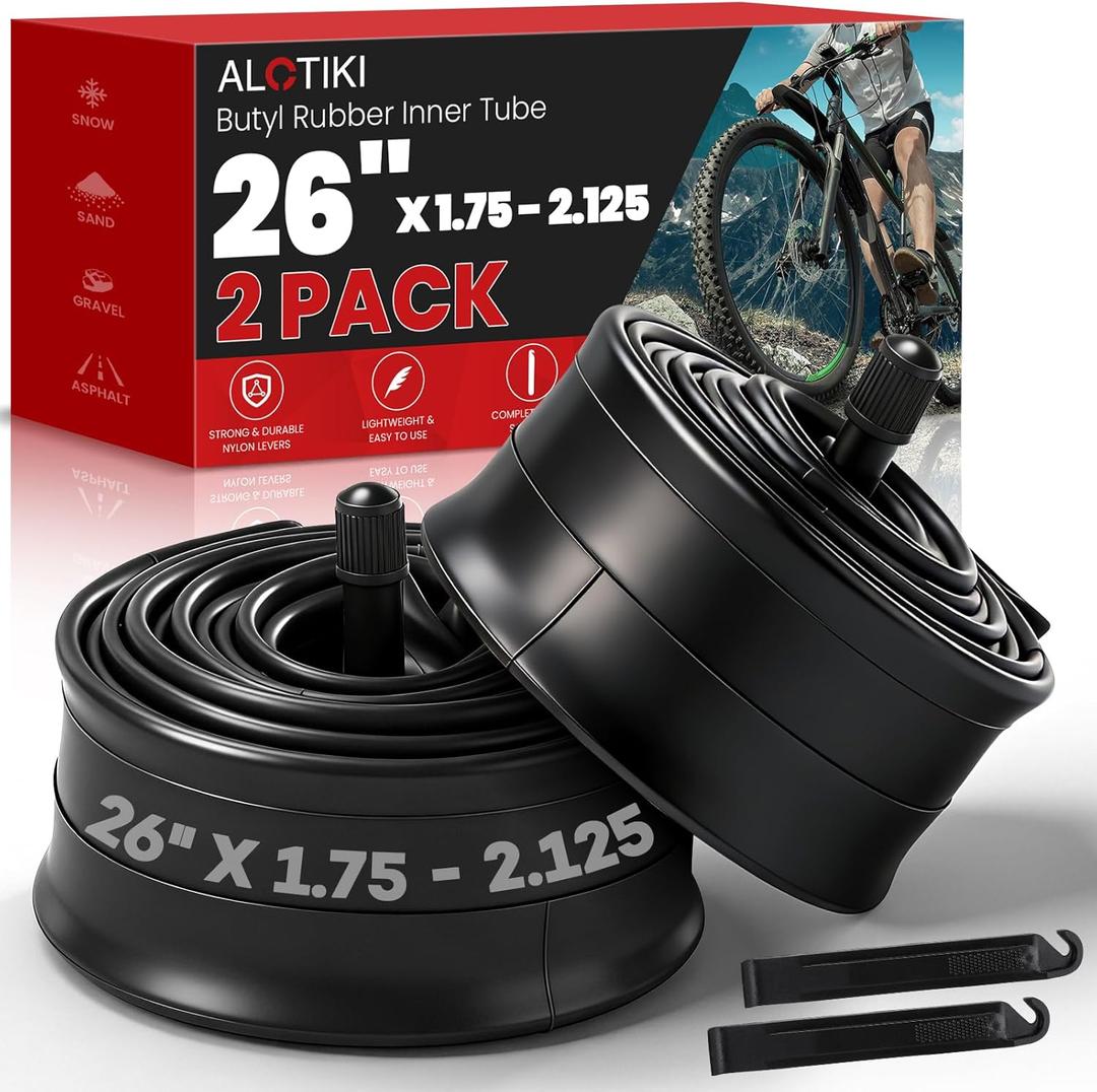 ALOTIKI 20x4.0 Fat Tire Tube, 26x1.75/2.125 Inner Tube, Bike Tube Set with Schrader Valve Premium Butyl Rubber Bicycle Tire Tubes for Mountain Bikes and Ebike Electric Bicycle