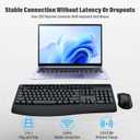 Wireless Keyboard and Mouse Combo,Silent Soft Touch Quiet Keyboard Less Noise 90%,Ergonomic with Wrist Rest,2.4GHz 104 Keys Full Size,2400 DPI Mouse,for Office/Work/Home/PC Computer/Laptop/Mac,Black