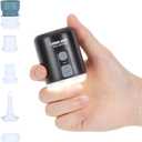 CAMULAND Mini Air Pump with Magnetic Design Camping Lantern Electric Pump for Inflatables with 1400mAh Battery Rechargeable for Air Mattress, Pool Floats,Vacuum Storage Bag