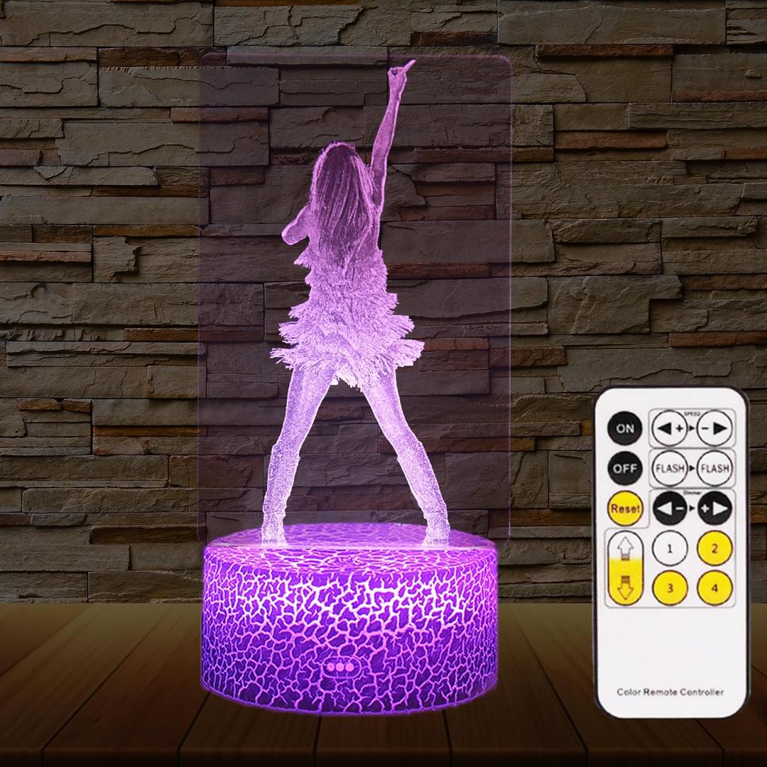 YJYKL Girls Gifts, Singing Girl Birthday Gift, Decoration for Room. Table Lamp for Music Party Supplies.Night Light with 16 Colors Change and Timing