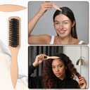 2 x Brush for Slick Back Hair Pointed Tail Smoothing Hair Brush Boar Bristle Boar Brushes for Women & Men, Beard Brushes,Suitable for Fine and Soft Hairs, Can Easily Polish, Shape, Section and Part