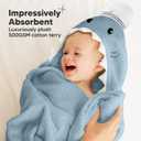KeaBabies Organic Baby Towel with Hood for Girls, Boys - Soft, Absorbent, 100% Cotton Hooded Baby Towels for Newborns, Infants, Large Hooded Bath Towels for Babies, Kids, Toddler 1-3 (Skipper)