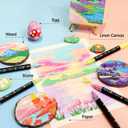 24 Colors Dual Tip Acrylic Paint Markers, Fine and Brush Tip Acrylic Paint Pens with Automatic Ink Control System for Rock Painting, Canvas, Wood, Glass, Fabric, DIY Crafts Making Art Supplies