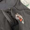 True Religion Men's TR Flag Relaxed Zip Up Hoodie Casual Full Zip Graphic Sweatshirt (Black, S)