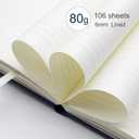 Hardcover Lined Journal Notebook 2 Pack, A5 Notebook College Ruled Writing Journals 208 Pages, Large Lined Notebooks for Women Men School College Office Journaling, Hardcover A5 Journal Set (Black)