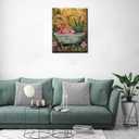 Animal in Bathtub Paint by Numbers for Adults Beginner Flower Bathtub DIY Digital Oil Painting Flamingo Watercolor Paint by Number for Beginner on Canvas Home Wall Decor Gifts 16x20 inch (Frameless)