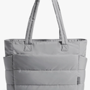 BAGSMART Tote Bag for Women, Lightweight Puffy Tote Bag with Compartments Quilted Shoulder Bag Handbag for Travel, Work, Gym