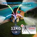 CECEFIN Outside-Patio Standing-Misters with Light - Outdoor Misting System for Patio Cooling, 26FT Water line W/Standard 3/4 Garden Thread, Water Misters for Garden Plant, Backyard, Pool, RV/Camper