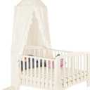 Princess Bed Canopy for Girls - Crib Canopy for Bed - Mosquito Net for Bed, Kids Bed Canopy with Princess Room Decor for Girls Bedroom,Children's Reading Room Decor (Beige)