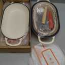 Enameled Cast Iron Dutch Oven for Bread Baking - incl. Sourdough Bread-Baking Supplies like Banneton Bread-Proofing Basket - 5QT Loaf Cast Iron Bread Oven Pan& Meatloaf Pan with Lid, Sour Sough Tools, Lame (Cream White