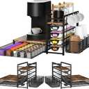 Coffee Bar Organizer - 90 K-Cup Capacity, 3 Hooks, Multi-Tier Storage for Pods, Mugs & Accessories, Tea Bags & Coffee Station Organizer, Space-Saving Kitchen Countertop K-Cup Holder