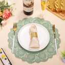 MCEAST 300 Pack Round Sage Green Paper Doilies 13.5 Inches Lace Paper Place Mats Rustic Scallop Doily Disposable Table Pads for Food Cakes Crafts Party Weddings Tableware Decor