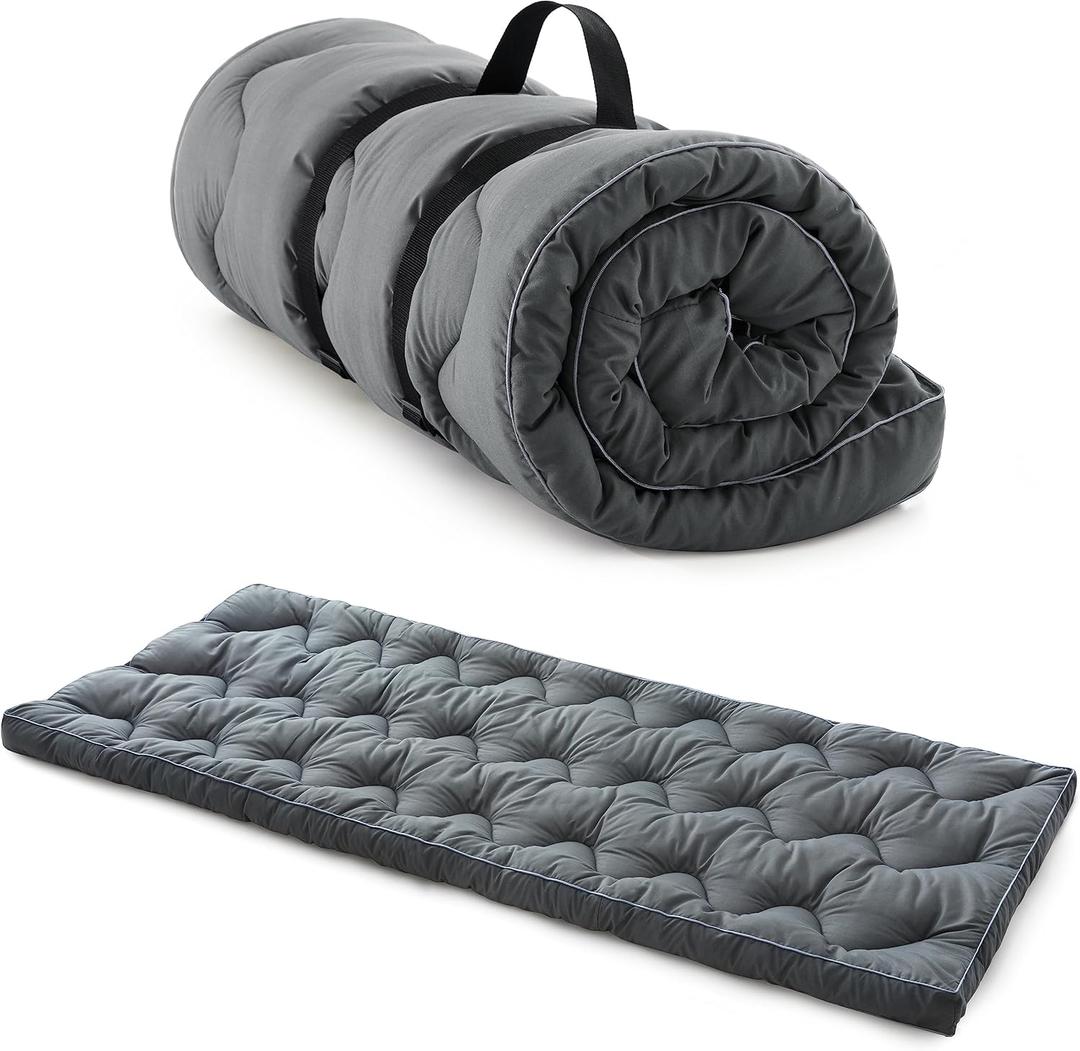 Jamdok Cot Mattress Topper for Camp Cot/Rv Bunk/Narrow Twin Beds(75X30),Thickened Quilted Cot Pad,Lightweight Foldable Sleeping Mat for Traveling Hiking Backpacking,Portable