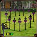 CroBlissful 13 Pcs Halloween Graveyard Fence Stakes with Solar Light,Bat, 21 inches