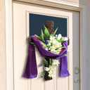 Zeyune Easter Front Door Wreath Large He is Risen Cross Wreath Natural Grapevine Cross Hanging Sign Christian Lily Wreaths Jesus Hanger Decoration Gift for Home Porch Spring Farmhouse Party