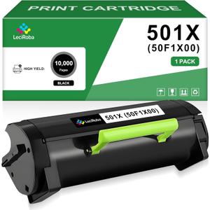 LeciRoba 10000 Page-Yield 50F1X00 501X Remanufactured Toner Cartridge Replacement for Lexmark MS410 MS410d MS410dn MS415 MS415dn MS510 MS510dn MS610 MS610dn MS610de MS610dte MS610dtn Printer (1 Pack)