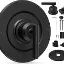 T2901BL Shower Handle Replacement Compatible with Moen, Matte Black Shower Valve Trim Kit Replacement for One-Handle Tub and Shower Faucet, Valve Trim Only