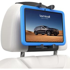 Lamicall Tablet Holder for Car Headrest - [Thick Case Friendly] [360 Rotation] Car Tablet Mount for Backseat, Road Trip Essentials for Kids, for iPad Pro, Air, Mini, Galaxy, Fire HD, 6.1-13" Tablets