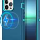 I-HONVA for iPhone 13 Pro Case [Compatible with MagSafe] Shockproof 3-Layer Full Body Protection Rugged Heavy Duty Cover Case for Apple iPhone 13 Pro 6.1 inch,Turquoise