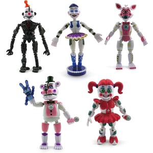 Toysvill Inspired by FNAF Sister Location Collection | Action Figures Toys (Set of 5 pcs), More Than 5 inches [Funtime Freddy Bear , Circus, Ennard, Ballora, Funtime Foxy], Fun Action Simulator
