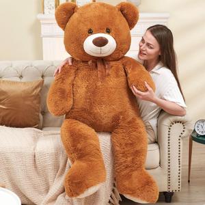 Toys Studio 51 inch Soft Stuffed Brown Teddy Bear Plush Grizzly Bear Stuffed Animal Hugging Toy for Girls Kids Birthday Gift Christmas Valentine's Day Mother's Day Baby Shower Party Decor