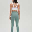 Strappy Sports Bra Criss Cross Back Padded Workout Bra with Wide Band Medium Support Yoga and Running Bra for Women (White, M)